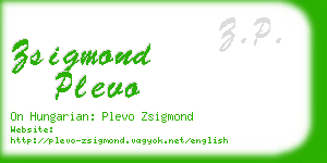 zsigmond plevo business card